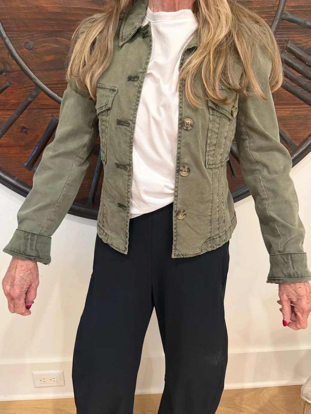 PAIGE Olive Utility Jacket with Button Front